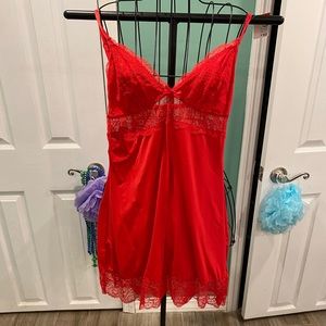 Red lace nightgown